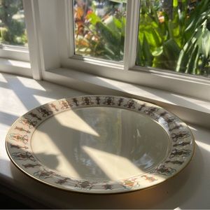 LENOX VINTAGE HAND DECORATED PAINTED W/ 24K GOLD CAKE/SERVING PLATE 12 7/8"